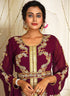 Violet designer hand beaded moroccan party wedding kaftan