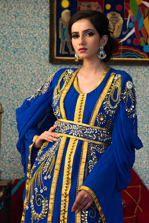 Blue morrocon style kaftan