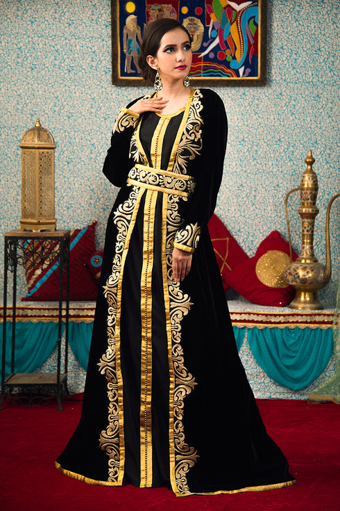 Black morrocon designer kaftan