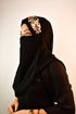 wrap my hijab embroidered hijab naqaab black