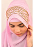 Baby pink luxury bridal wedding wear hijab scarf with handwork
