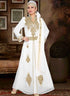 White embroidered georgette islamic kaftan