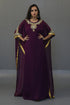 Embroidered modest violet kaftan