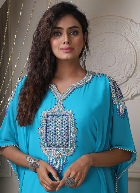 Firoji color arabian style kaftan