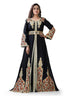 Black moroccan designer embroidery maxi long luxury kaftan