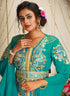 Seagreen takchita kaftan beautiful work modest party wear kaftan