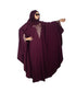 Purple embroidered crepe abaya