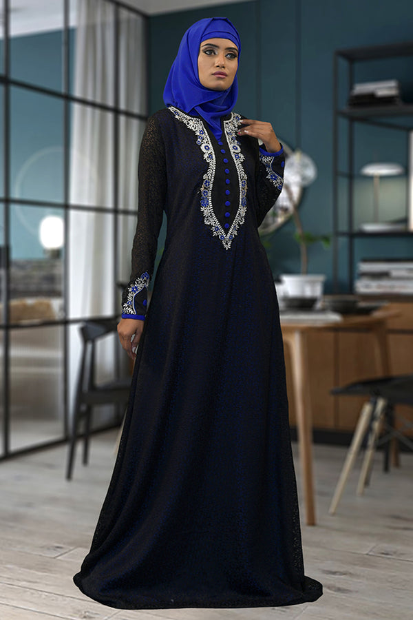 Black embroidered Abaya