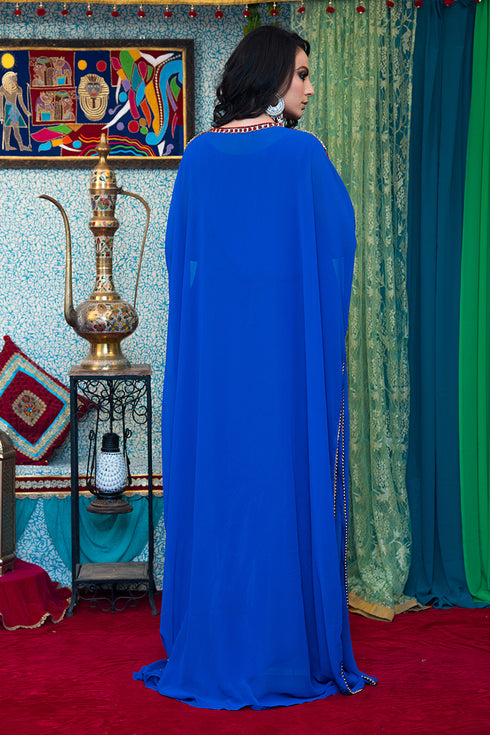 Blue partywear designer kaftan