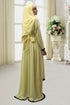 Lemon yellow Modest maxi dress Abaya