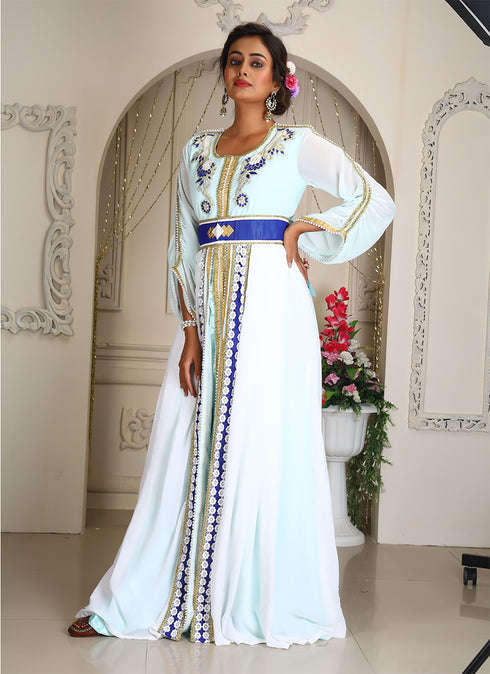 Women dubai embroidery kaftan designer islamic partywear kaftan