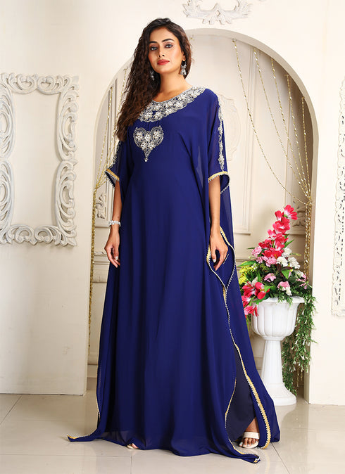 Dark blue elegant and adorable designer kaftan