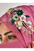 pink threadwork partywear| wedding| bridal handwork hijab with naqab