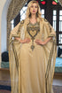 Beige hand beaded kaftan