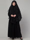 Black layers satin tape abaya khimer set