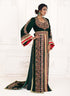 Dark green wedding moroccan kaftan islamic elegant dubai kaftan ladies long sleeve moroccan kaftan