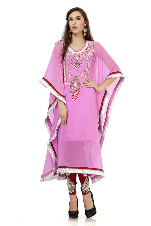 Designer arabic pink kaftan