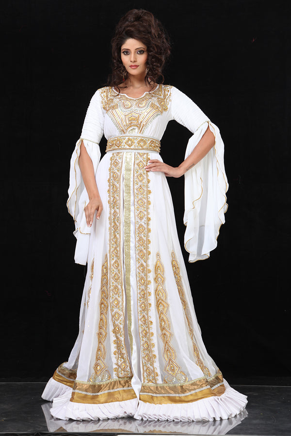Wedding takchita white moroccan kaftan