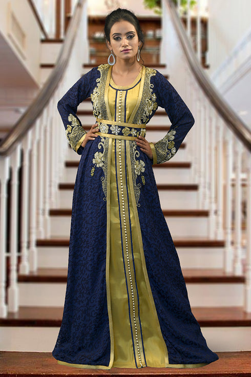 Morrocon style dark blue kaftan
