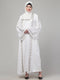 White hand embroidered bell sleeves abaya with hijab