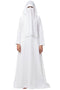White two pieces set of white a line abaya and niqab in firdaus fabric