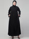 Black heart embroidery sleeve abaya with hijab