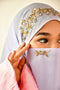 Lavender partywear| wedding| bridal handwork hijab with naqab