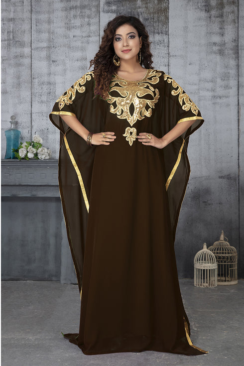 Brown islamic designer kaftan
