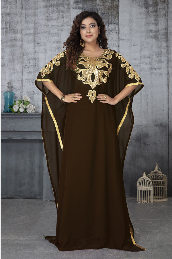 Brown islamic designer kaftan