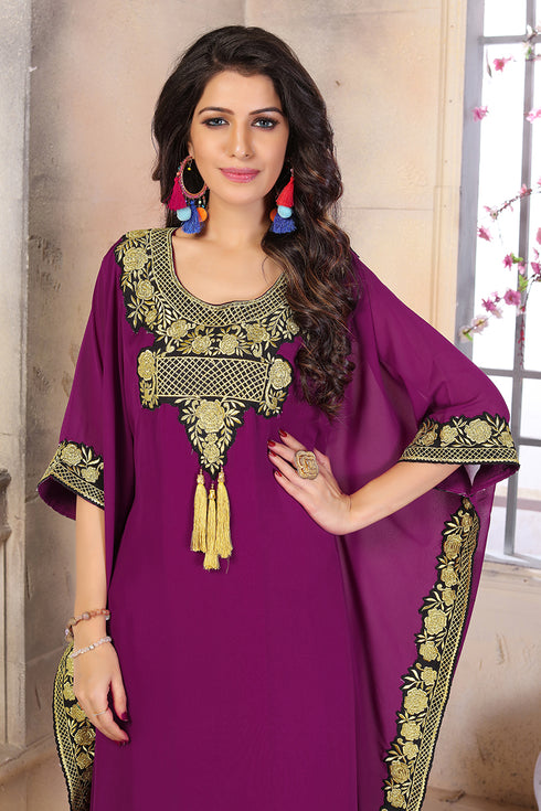 Woman georgette modest islamic caftan