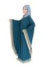 Green plain crepe abaya