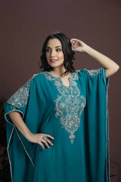 Bottle green designer arabic kaftan