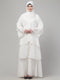 White 3 layers bell sleeves flare abaya with hijab