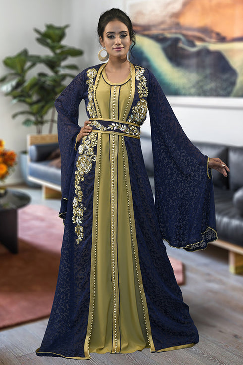 Dark blue moroccan style kaftan
