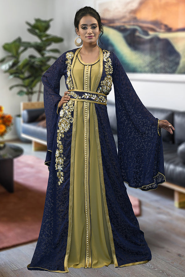 Dark blue moroccan style kaftan