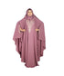 Pink embroidered crepe abaya