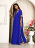 Royal blue designer arabic embroidery takchita kaftan for womens