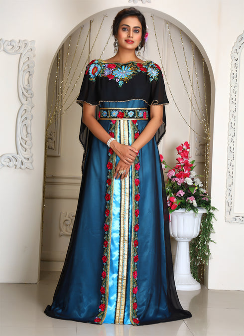Embroidery work designer takchita evening partywear dubai kaftan
