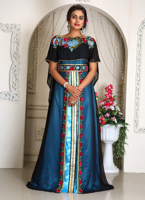 Embroidery work designer takchita evening partywear dubai kaftan