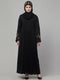 Black shine nida abaya with hand embroidery sleeve and hijab