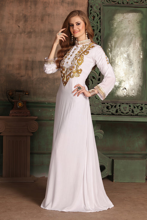 White Designer Kaftan Dress