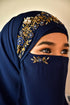 wrap my hijab handwork hijab naqab navy blue
