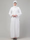 White matt nida button abaya with hijab