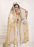 White unique wedding hand beaded long sleeve maxi arabic moroccan takchita kaftan
