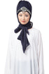Black Embroidered Georgette Hijab