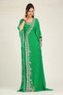 Parrot green designer islamic hand beaded takchita kaftan