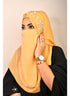 Golden luxury bridal wedding wear hijab scarf with handwork naqab