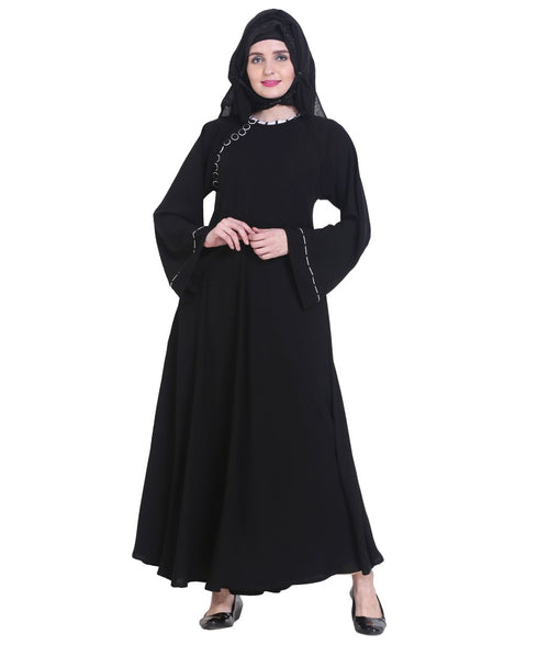 Black plain georgette abaya
