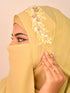 green party wear hijab scarf with handwork naqab