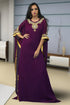Embroidered modest violet kaftan